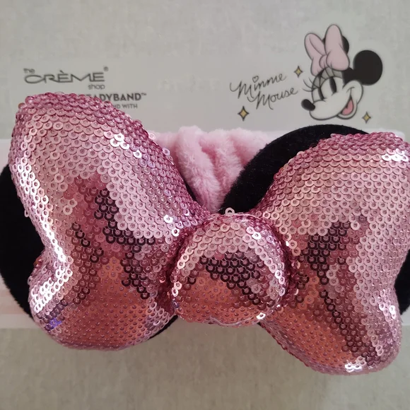 NWt Pink 🩷 Sequin Minnie Mouse Spa Headband~ - Picture 2 of 5